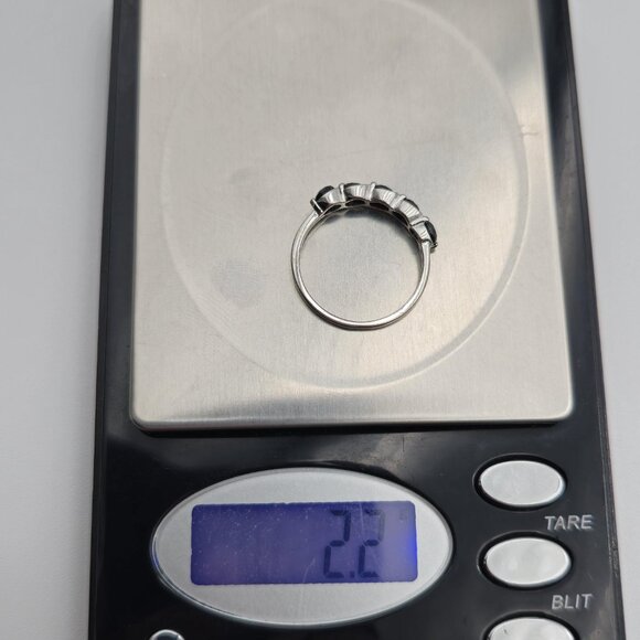 Size 8.75 Sterling Silver Black Spinel Unique Band Ring A3669 - Picture 9 of 9